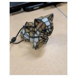 STAINED GLASS CAT LAMP