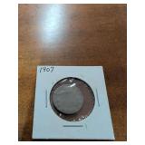 1907 LIBERTY HEAD V NICKEL