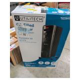 UTILITECH OIL FILLED RADIATOR HEATER WITH ADJUSTABLE THERMOSTAT COVERS UP TO 300 SQUARE FEET
