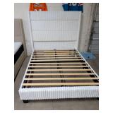 NEW - QUEEN SIZE BED WITH HEADBOARD AND FOOTBOARD WITH RAILS AND SLATS ALSO HAS USD AND PHONE CHARGING PORTS