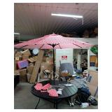 NEW - ALLEN ROTH 9 FT CORAL PATIO UMBRELLA WITH AUTO TILT