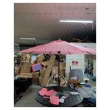 NEW - ALLEN ROTH CORAL PATIO UMBRELLA WITH AUTO TILT