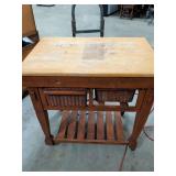 BUTCHER BLOCK KITCHEN ISLAND WITH 2 DRAWERS 41X24X36