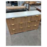 7 DRAWER FLUTED DESIGN DRESSER - HAS SOME DAMAGE ON BACK LEFT SIDE - 53X16X33