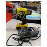 RYOBI 18 VOLT DRILL WITH BATTERY AND CHARGER