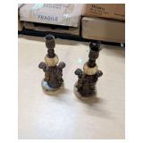 PAIR OF VINTAGE ANGEL CANDLE HOLDERS WITH MARBLE BOTTOMS