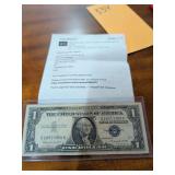 1957 B BLUE SEAL ONE DOLLAR SILVER CERTIFICATE