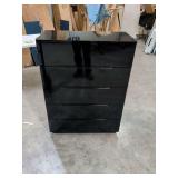 NEW - WADE LOGAN - CADA 5 DRAWER HIGH GLOSS FINISH CHEST - 31 1/2 X 16 X 42 1/2