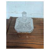 HEAVY CRYSTAL CUT GLASS CANDY DISH WITH LID 8 INCHES TALL