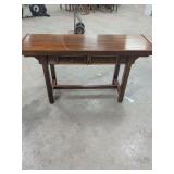 OAK 2 DRAWER TABLE WITH LIFT TOP 60X20X30