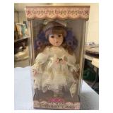 NIB COLLECTORS CHOICE HAND PAINTED FINE BISQUE PORCELAIN DOLL