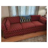 Upholstered Three-Seat Sofa with Pillows