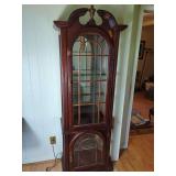 Wood Display Cabinet with Glass Shelving
