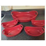 Rachael Ray Red Glazed Ceramic Bakeware Set