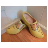 Hand Painted Yellow Wooden Shoes