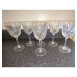 Set of Six Stemmed Crystal Glasses