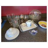 Glassware and Ceramic Serving Pieces