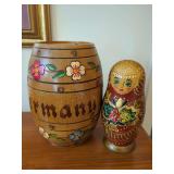 Matryoshka Dolls and Decorative Barrel