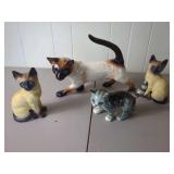 Ceramic Feline Figurines, Group of Four