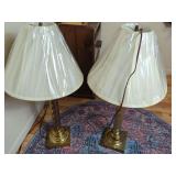 Pair of Metal Twist Base Lamps with Shades
