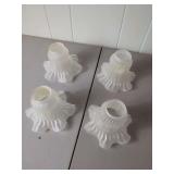 Set of Four Frosted Glass Light Fixture Shades