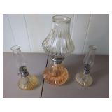 Three Miniature Oil Lamps