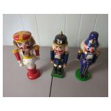 Three Wooden Nutcracker Figurines