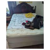 Bedframe, Mattress, Quilt, and Bags