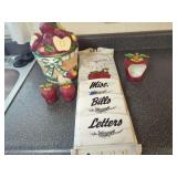 Kitchen Decor Grouping Including Clock, Cookie Jar, Salt and Pepper Shakers