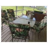 Patio Set with Glass Top Table and Six Chairs