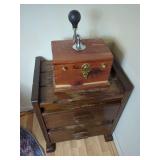 Wood Storage Box with Bedside Table and Horn