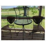 Outdoor Bistro Set with Two Chairs and Two Tables