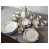 Octagonal Ivory China Set with Floral Design