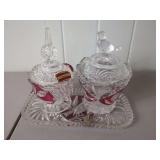 German Echt Bleikristall Crystal Bowl Set