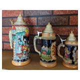 Three German Beer Steins