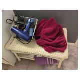 Wicker Shelf Unit with Items