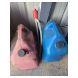 Two Blitz Plastic Fuel Containers with Siphon