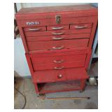 Stack-On Red Metal Tool Storage Cabinet with Assorted Tools
