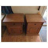 Matching Side Tables with Drawer and Cabinet Storage