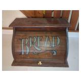 Wooden Bread Box with Roll Top