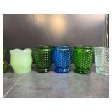 Fenton Hobnail Votive Holders and Toothpick Holder