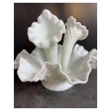 Fenton Hobnail 3 Horn Epergne
