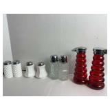 Vintage Glass  Salt and Peppers