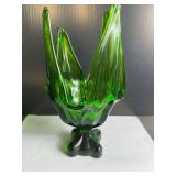 Viking Glass Green Handkerchief Vase