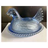 Indiana Glass Hen on Nest