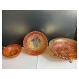 Vintage Marigold Carnival Glass Set