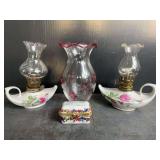Aladdin Lamps and Floral Vase