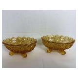 L.G. Wright Daisy and Button Amber Candleholders
