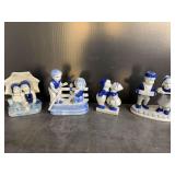 Blue and White China Figures