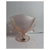 Pink Fenton Dolphin Glass Vase